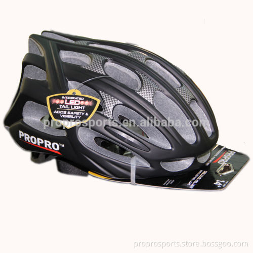 Adjustable Bicycle Helmet Bike Road Mountain Cycling Safety Shockproof Helmet Led Light Flash In Black